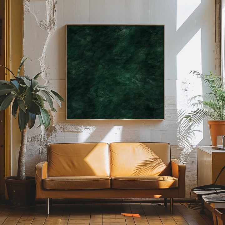 Deep Green Marble - Square Stretched Canvas, Poster or Fine Art Print - I Heart Wall Art - Poster Print, Canvas Print or Framed Art Print