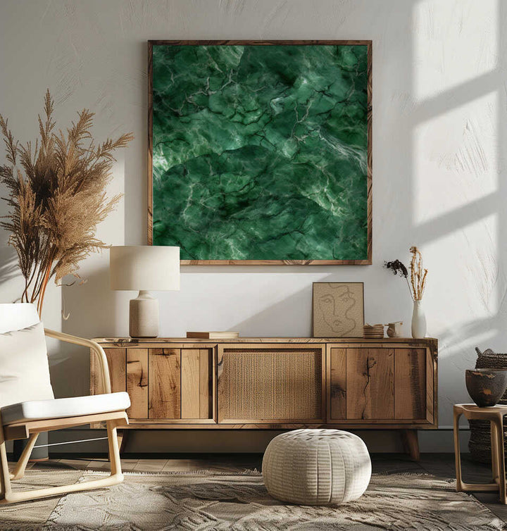 Deep Green Marble - Square Stretched Canvas, Poster or Fine Art Print - I Heart Wall Art - Poster Print, Canvas Print or Framed Art Print