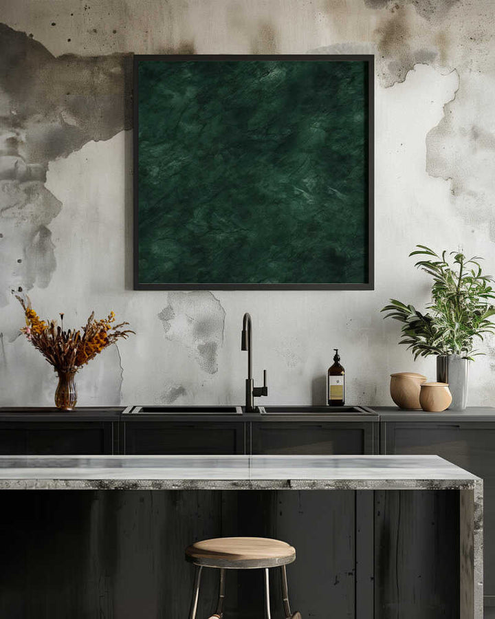 Deep Green Marble - Square Stretched Canvas, Poster or Fine Art Print - I Heart Wall Art - Poster Print, Canvas Print or Framed Art Print