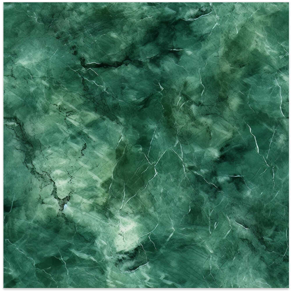 Deep Green Marble Texture - Square Stretched Canvas, Poster or Fine Art Print - I Heart Wall Art - Poster Print, Canvas Print or Framed Art Print