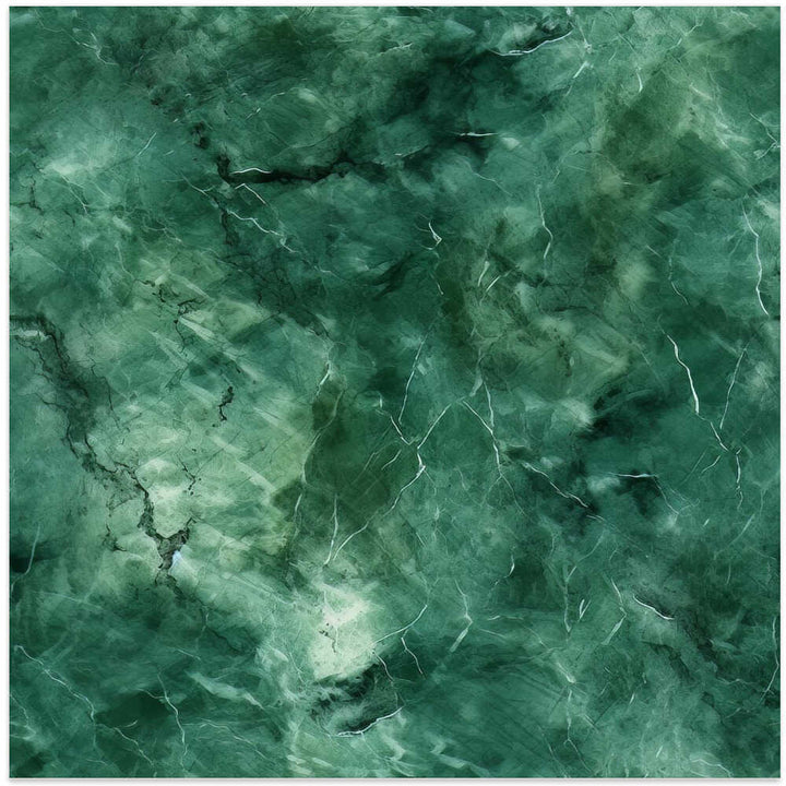 Deep Green Marble Texture - Square Stretched Canvas, Poster or Fine Art Print - I Heart Wall Art - Poster Print, Canvas Print or Framed Art Print