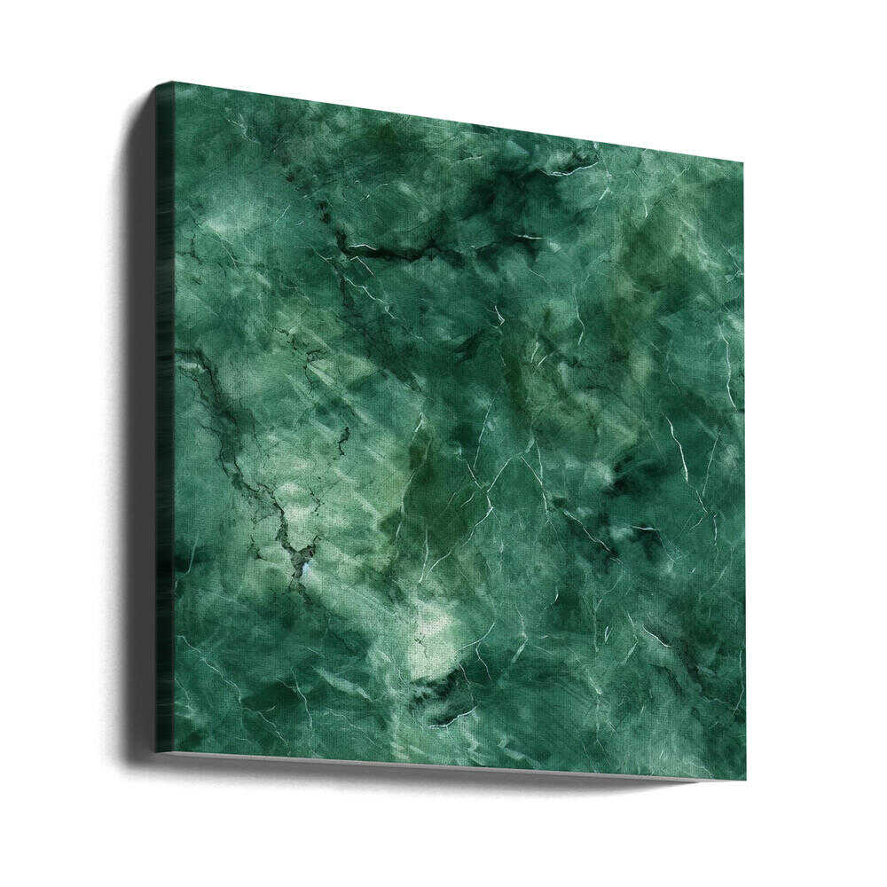 Deep Green Marble Texture - Square Stretched Canvas, Poster or Fine Art Print - I Heart Wall Art - Poster Print, Canvas Print or Framed Art Print