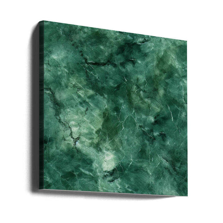 Deep Green Marble Texture - Square Stretched Canvas, Poster or Fine Art Print - I Heart Wall Art - Poster Print, Canvas Print or Framed Art Print