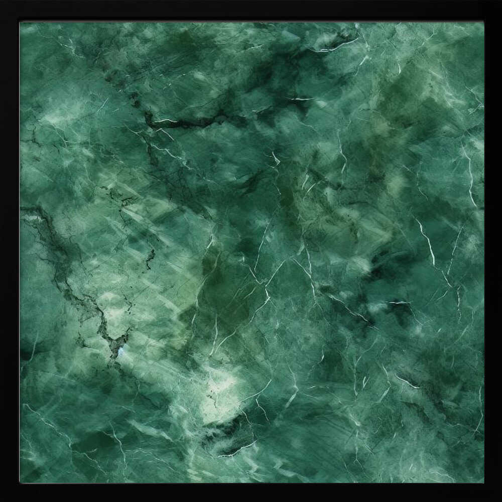 Deep Green Marble Texture - Square Stretched Canvas, Poster or Fine Art Print - I Heart Wall Art - Poster Print, Canvas Print or Framed Art Print