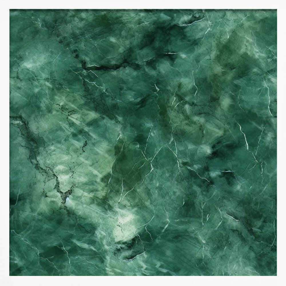 Deep Green Marble Texture - Square Stretched Canvas, Poster or Fine Art Print - I Heart Wall Art - Poster Print, Canvas Print or Framed Art Print