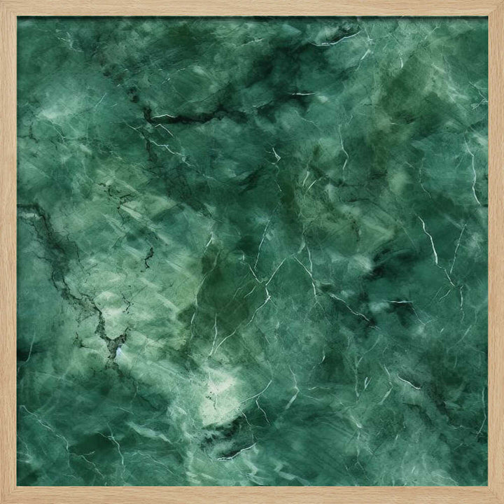 Deep Green Marble Texture - Square Stretched Canvas, Poster or Fine Art Print - I Heart Wall Art - Poster Print, Canvas Print or Framed Art Print