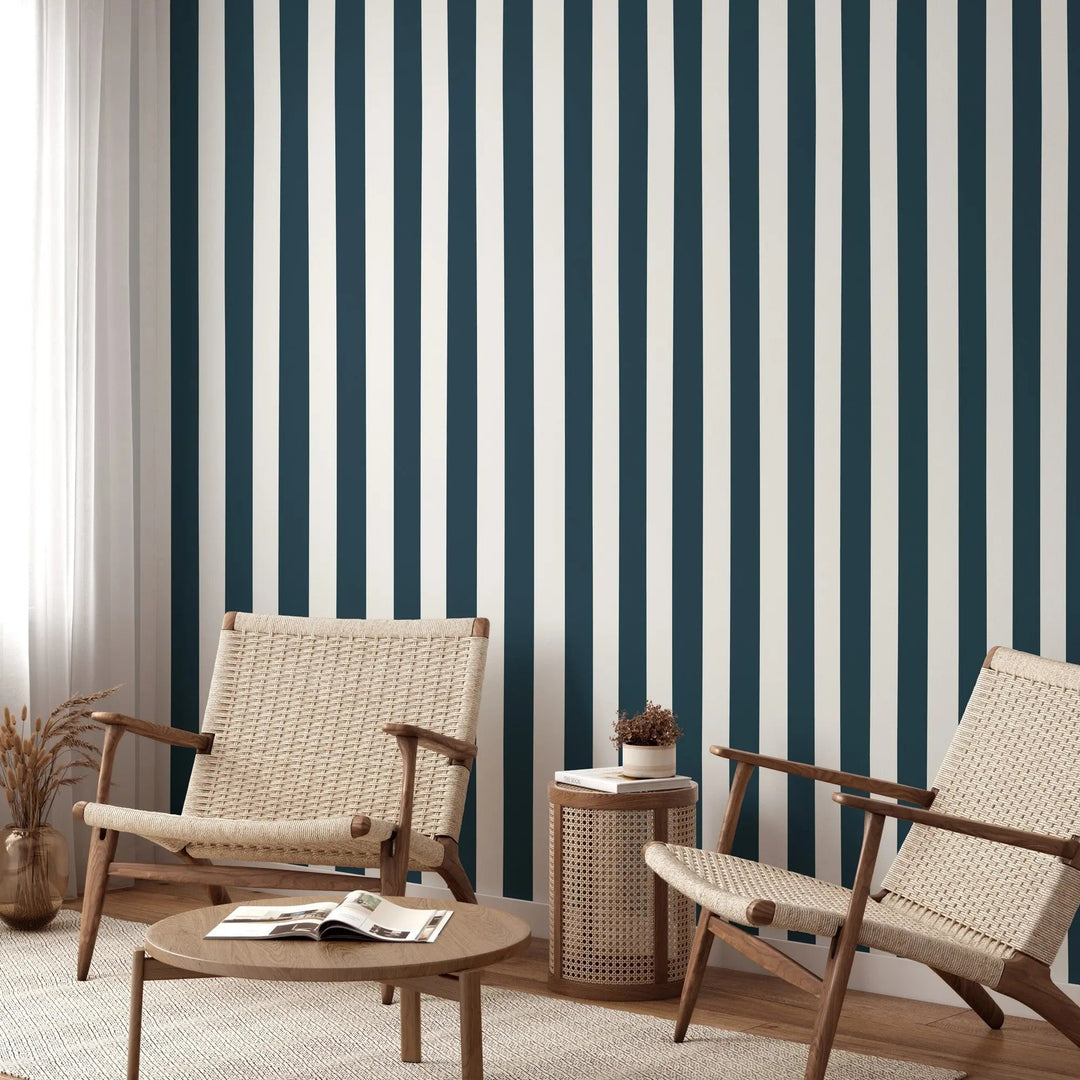 Deep Ocean Striped Peel and Stick Wallpaper I Heart Wall Art Australia