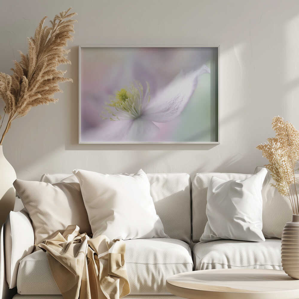Delicate Pastel Bloom - Stretched Canvas Poster or Fine Art Print