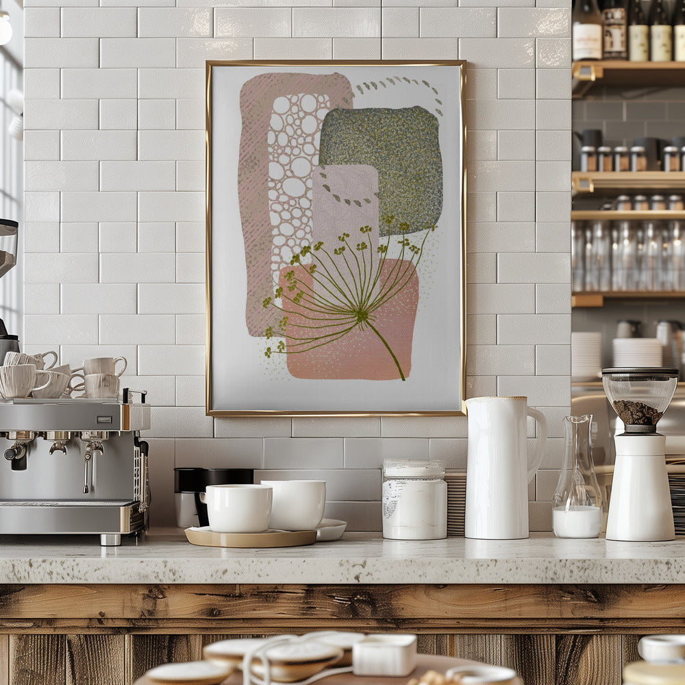 Delicate Pink and Green-2 - Stretched Canvas, Poster or Fine Art Print I Heart Wall Art