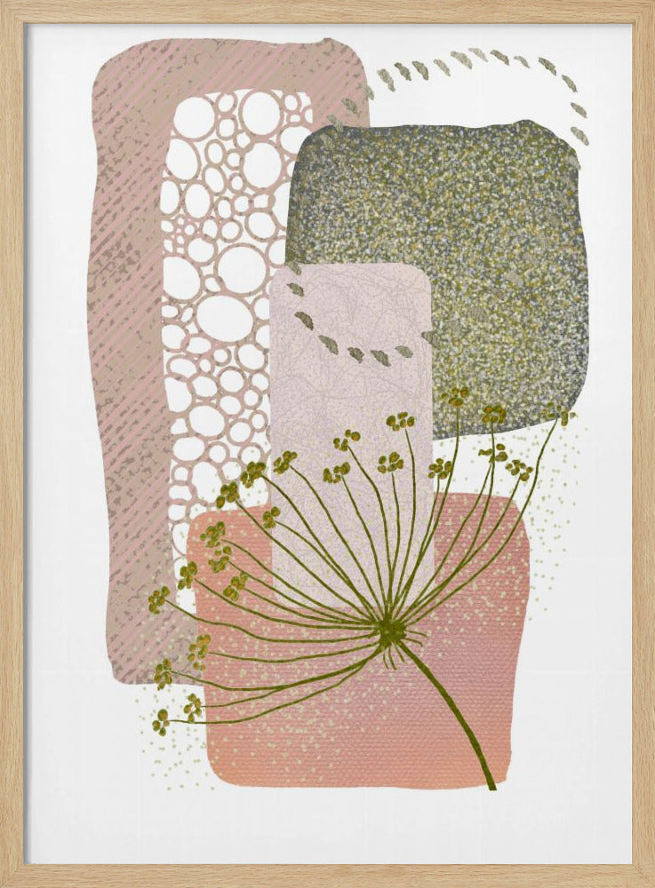 Delicate Pink and Green-2 - Stretched Canvas, Poster or Fine Art Print I Heart Wall Art