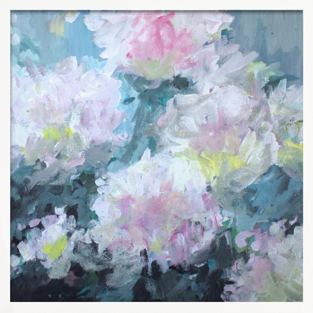 Delicate Pink and White Blossoms - Square Stretched Canvas, Poster or Fine Art Print - I Heart Wall Art - Poster Print, Canvas Print or Framed Art Print