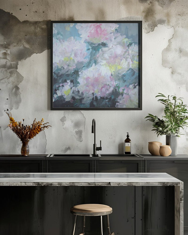 Delicate Pink and White Blossoms - Square Stretched Canvas, Poster or Fine Art Print - I Heart Wall Art - Poster Print, Canvas Print or Framed Art Print