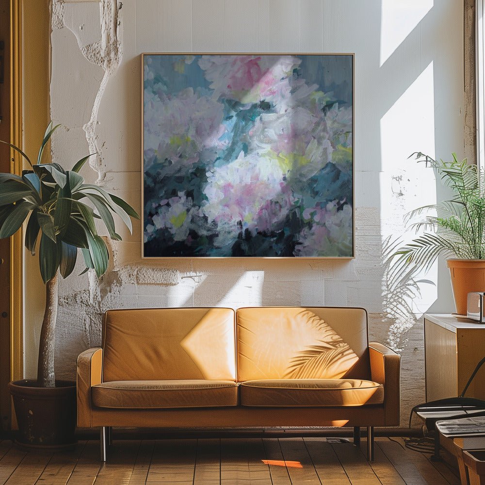Delicate Pink and White Blossoms - Square Stretched Canvas, Poster or Fine Art Print - I Heart Wall Art - Poster Print, Canvas Print or Framed Art Print