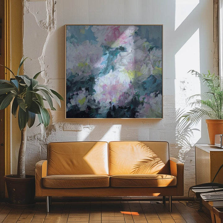 Delicate Pink and White Blossoms - Square Stretched Canvas, Poster or Fine Art Print - I Heart Wall Art - Poster Print, Canvas Print or Framed Art Print
