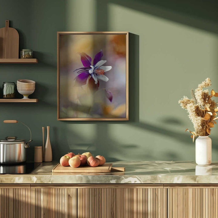 Delicate Purple Bloom - Floral Photographic Stretched Canvas Poster or Fine Art Print