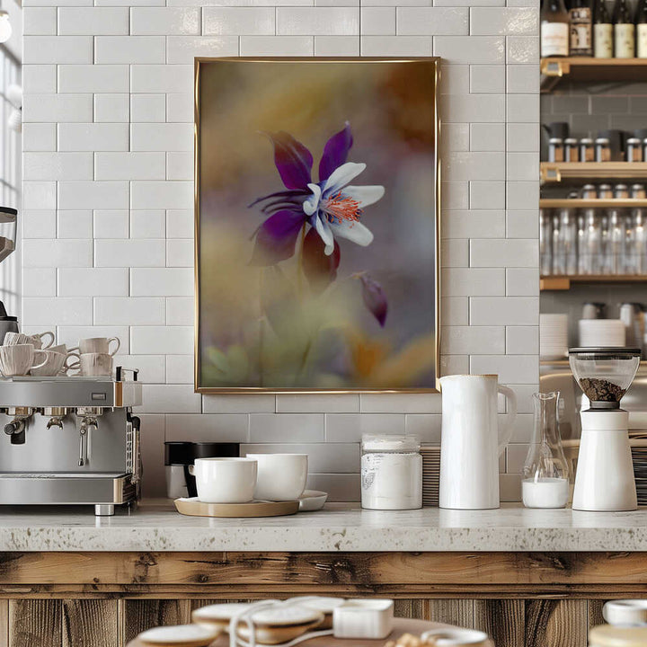 Delicate Purple Bloom - Floral Photographic Stretched Canvas Poster or Fine Art Print