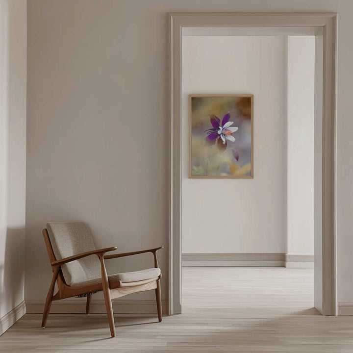 Delicate Purple Bloom - Floral Photographic Stretched Canvas Poster or Fine Art Print