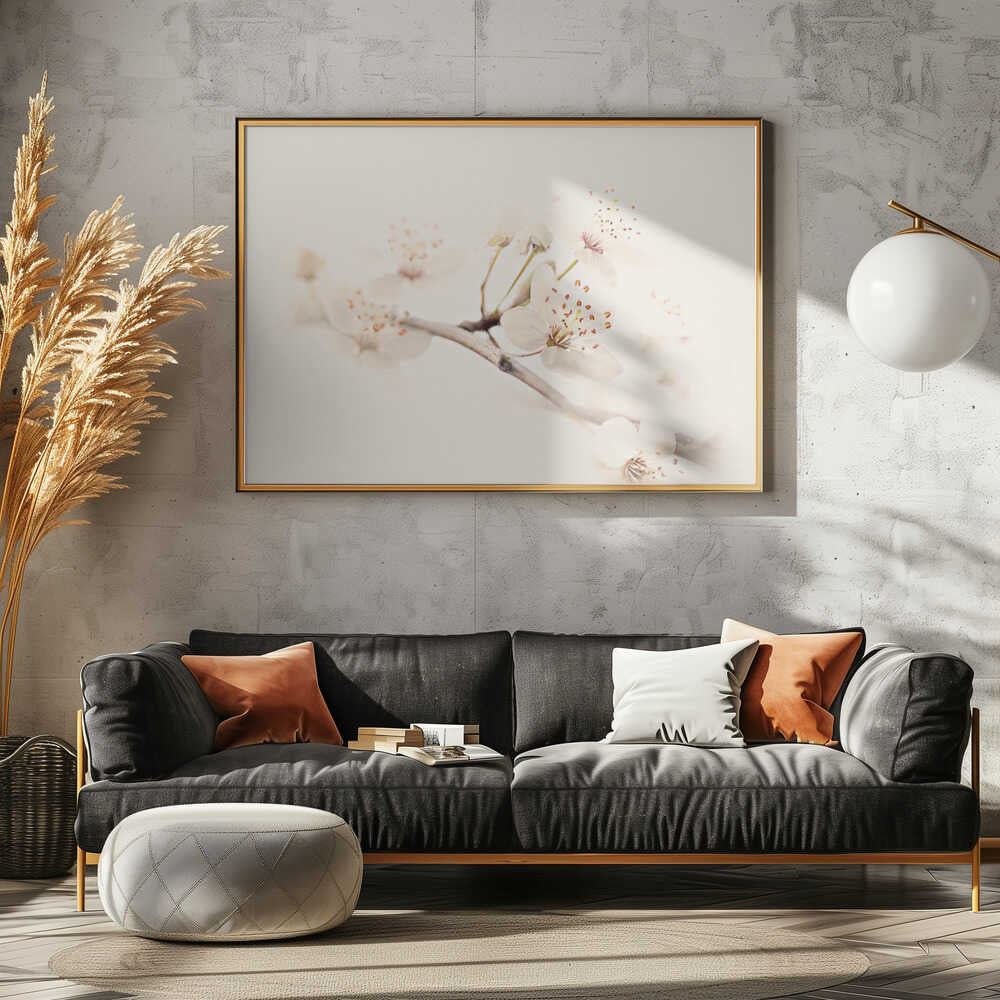 Delicate Spring Bloom - Floral Photographic Stretched Canvas Poster or Fine Art Print