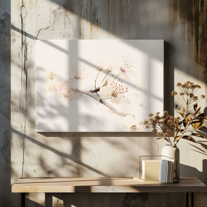 Delicate Spring Bloom - Floral Photographic Stretched Canvas Poster or Fine Art Print