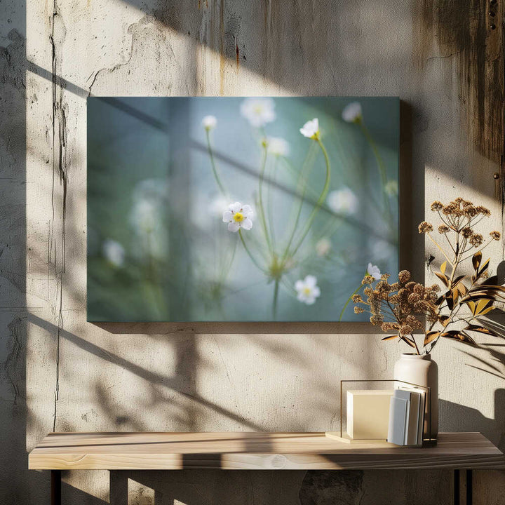 Delicate Spring Blooms - Floral Photographic Stretched Canvas Poster or Fine Art Print