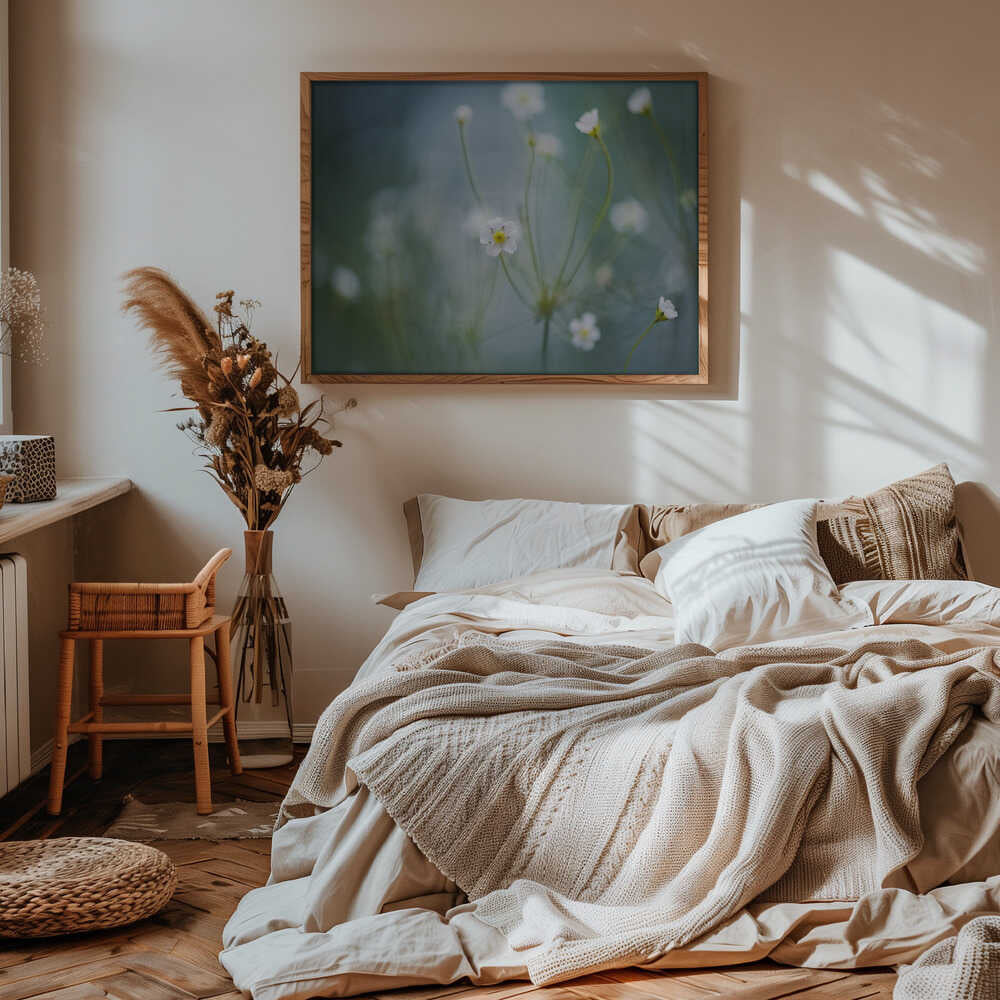 Delicate Spring Blooms - Floral Photographic Stretched Canvas Poster or Fine Art Print