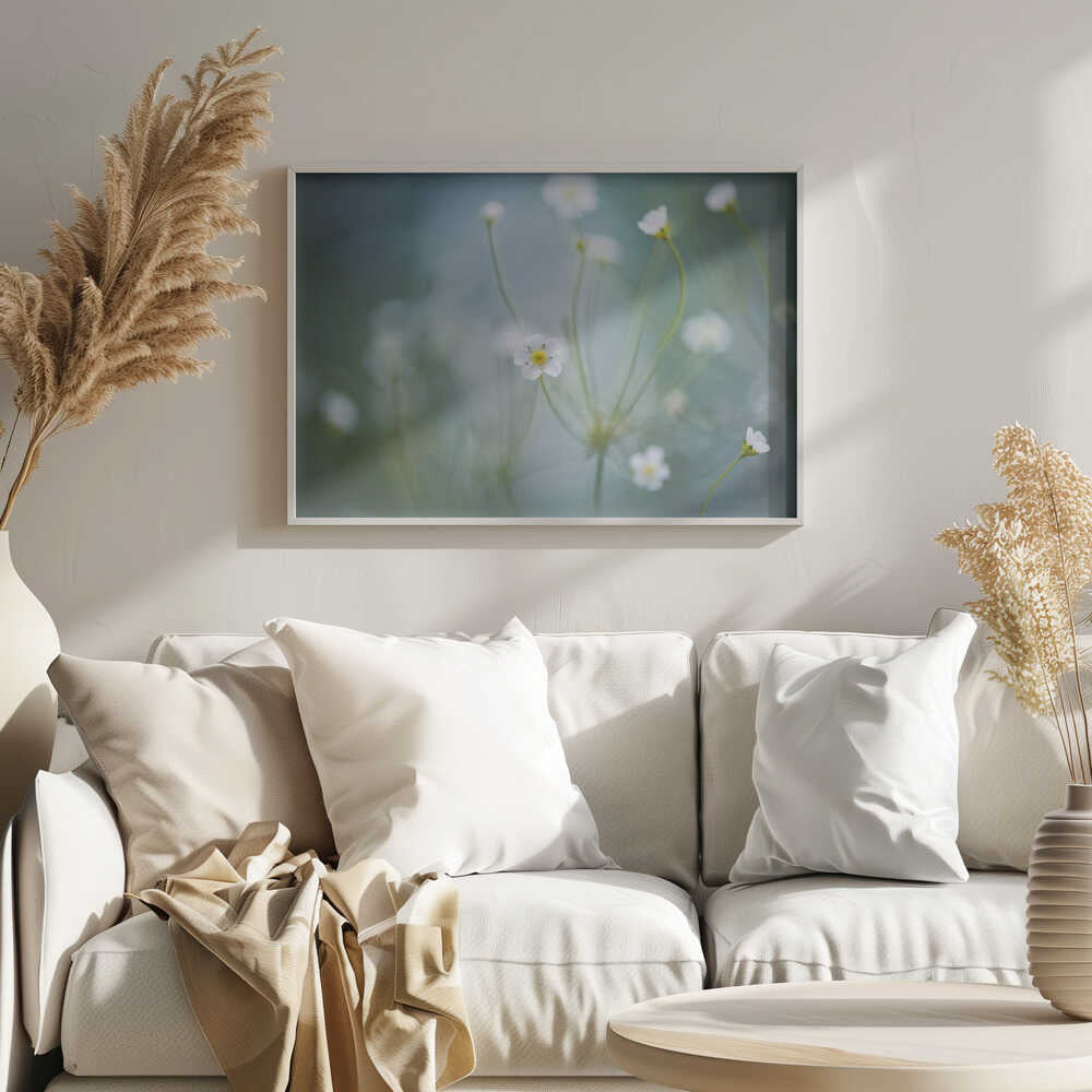 Delicate Spring Blooms - Floral Photographic Stretched Canvas Poster or Fine Art Print