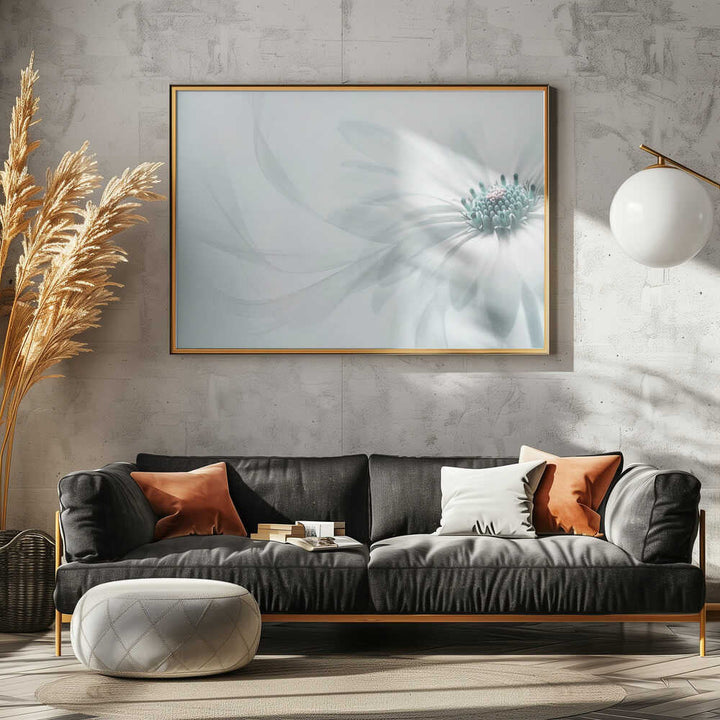 Delicate Teal Daisy - Floral Photographic Stretched Canvas Poster or Fine Art Print