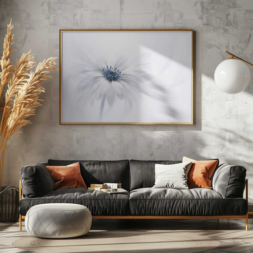 Delicate White Bloom - Stretched Canvas Poster or Fine Art Print