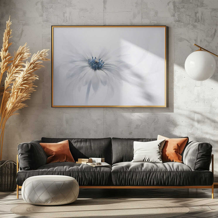 Delicate White Bloom - Stretched Canvas Poster or Fine Art Print