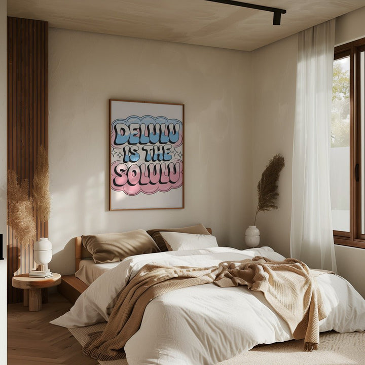 Delulu Is the Solulu - Stretched Canvas, Poster or Fine Art Print - I Heart Wall Art - Poster Print, Canvas Print or Framed Art Print