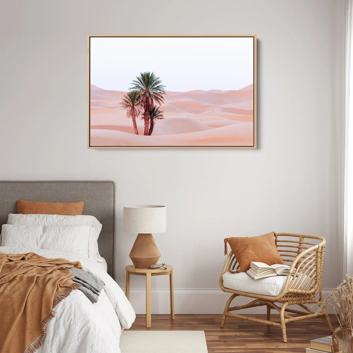 Desert Palm- Boho Pastel Morocco Photographic Desert Landscape Print - I Heart Wall Art
