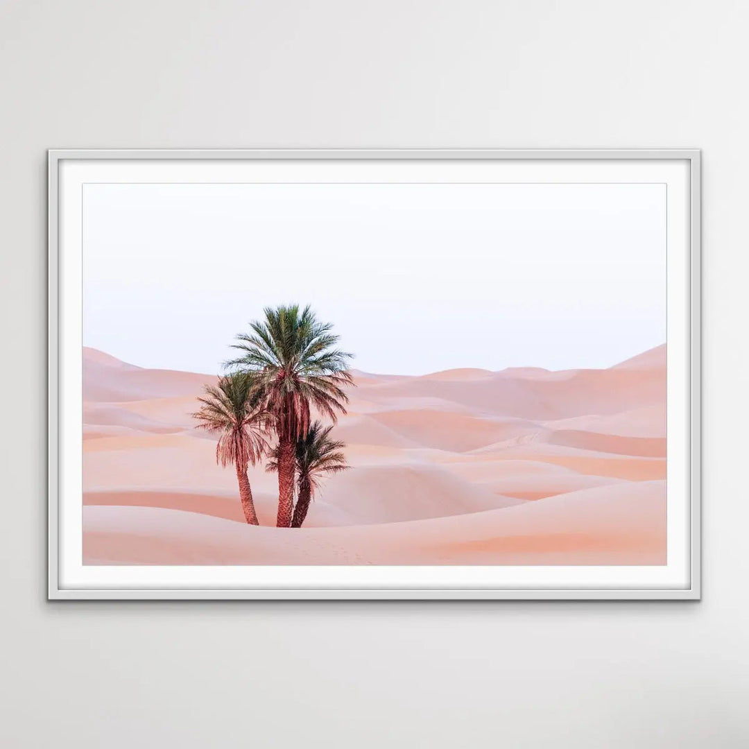 Desert Palm- Boho Pastel Morocco Photographic Desert Landscape Print - I Heart Wall Art