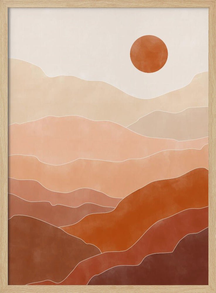 Desert Sun Rise - Stretched Canvas, Poster or Fine Art Print - I Heart Wall Art - Poster Print, Canvas Print or Framed Art Print