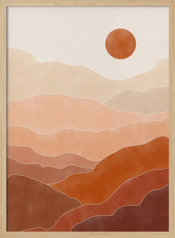 Desert Sun Rise - Stretched Canvas, Poster or Fine Art Print - I Heart Wall Art - Poster Print, Canvas Print or Framed Art Print