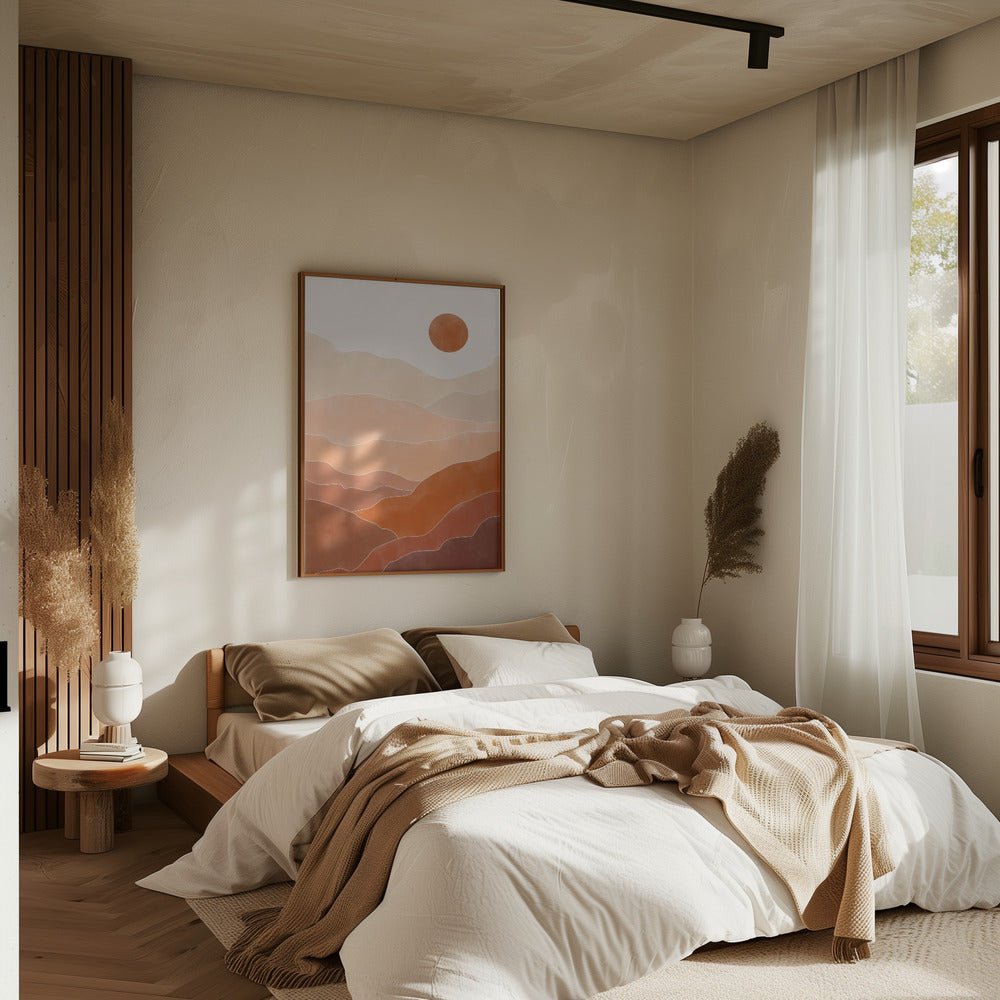 Desert Sun Rise - Stretched Canvas, Poster or Fine Art Print - I Heart Wall Art - Poster Print, Canvas Print or Framed Art Print