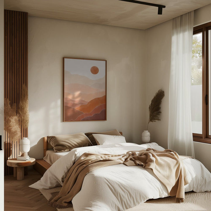 Desert Sun Rise - Stretched Canvas, Poster or Fine Art Print - I Heart Wall Art - Poster Print, Canvas Print or Framed Art Print