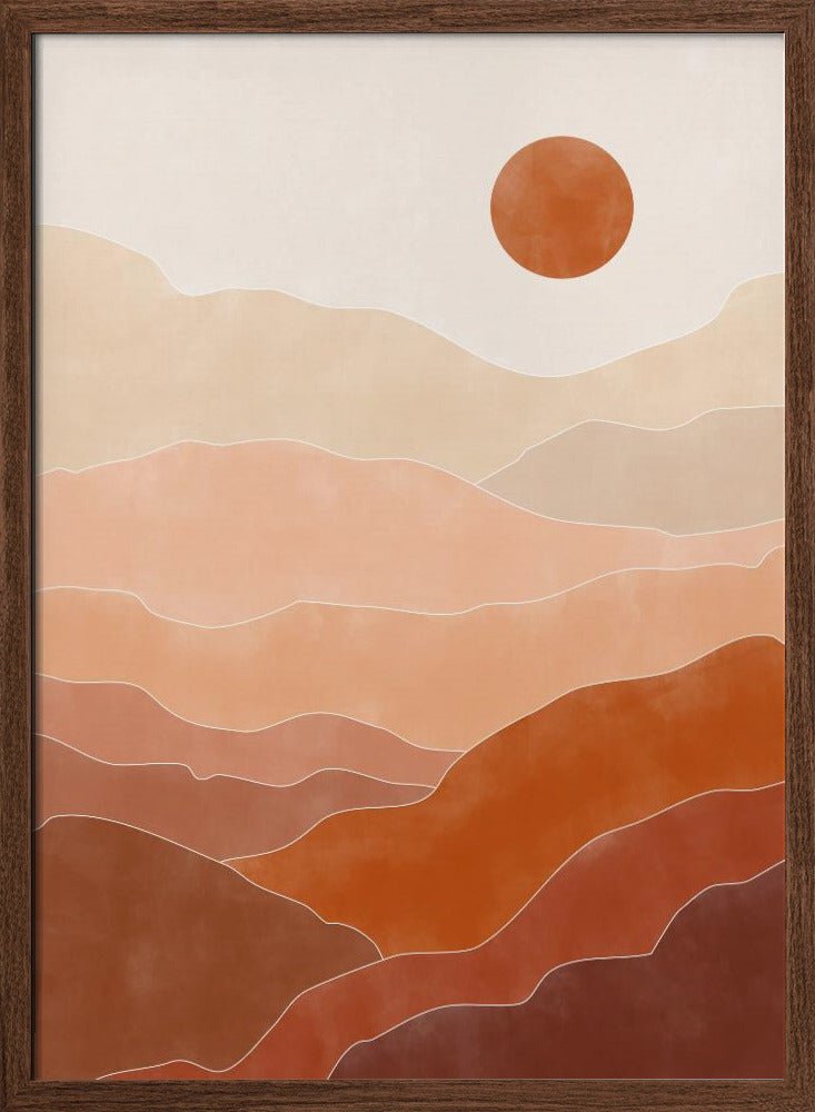 Desert Sun Rise - Stretched Canvas, Poster or Fine Art Print - I Heart Wall Art - Poster Print, Canvas Print or Framed Art Print