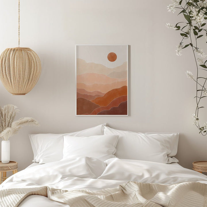 Desert Sun Rise - Stretched Canvas, Poster or Fine Art Print - I Heart Wall Art - Poster Print, Canvas Print or Framed Art Print