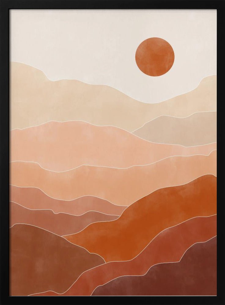 Desert Sun Rise - Stretched Canvas, Poster or Fine Art Print - I Heart Wall Art - Poster Print, Canvas Print or Framed Art Print