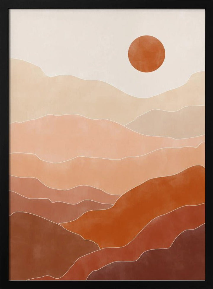 Desert Sun Rise - Stretched Canvas, Poster or Fine Art Print - I Heart Wall Art - Poster Print, Canvas Print or Framed Art Print