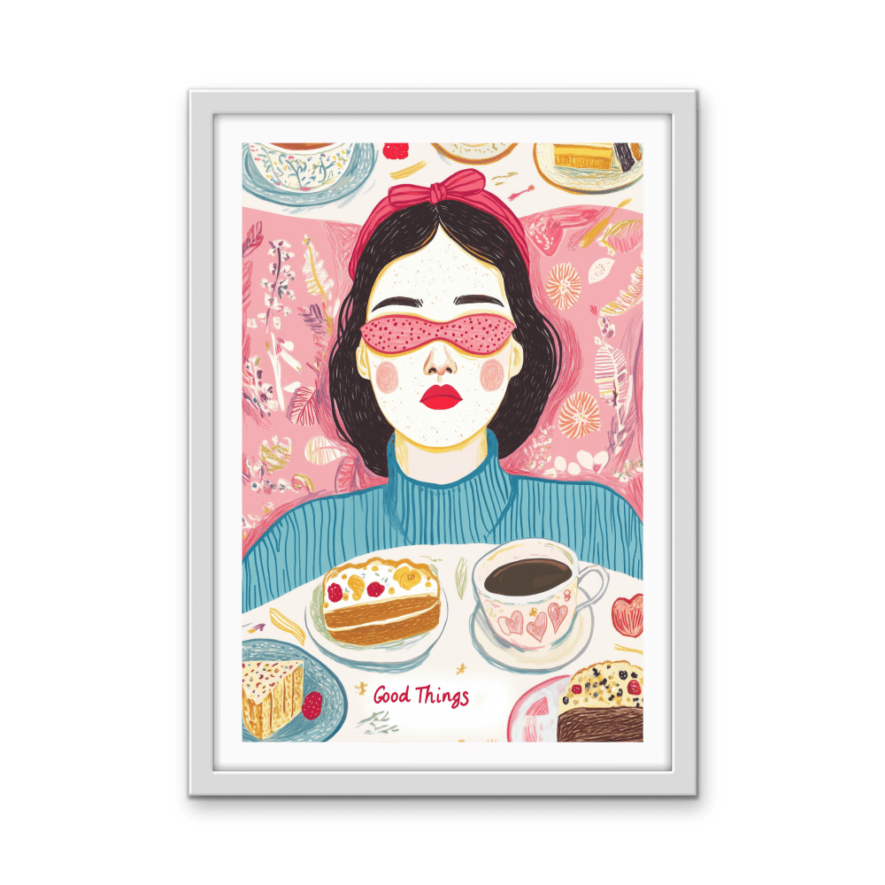 Dessert Dreams - Colourful Illustration Stretched Canvas or Wall Art Print - I Heart Wall Art - Poster Print, Canvas Print or Framed Art Print