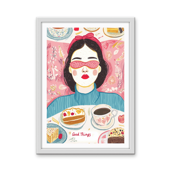 Dessert Dreams - Colourful Illustration Stretched Canvas or Wall Art Print - I Heart Wall Art - Poster Print, Canvas Print or Framed Art Print
