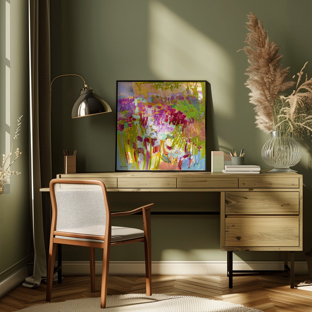 Df008singing - Square Stretched Canvas, Poster or Fine Art Print I Heart Wall Art