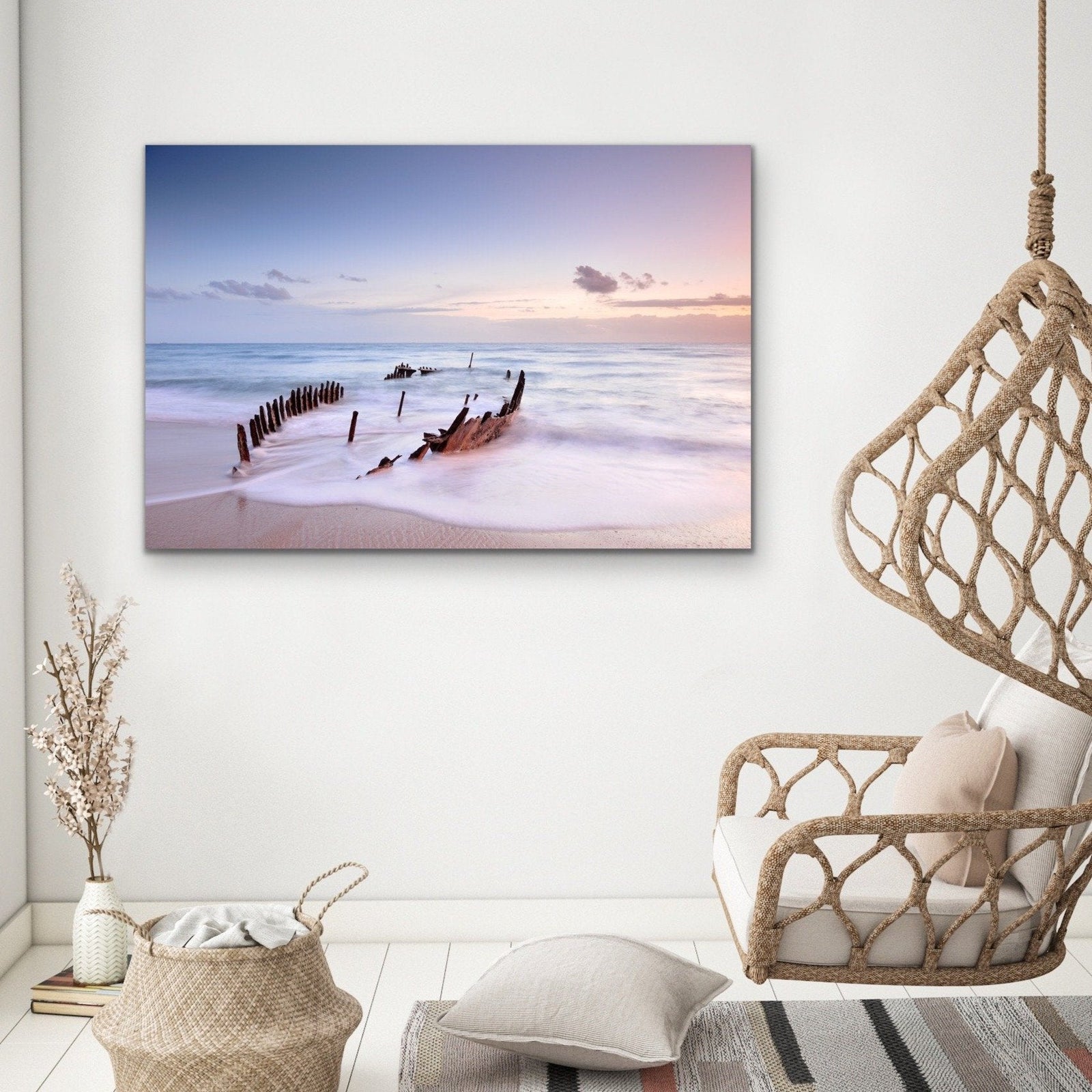 Dicky Beach - Sunshine Coast Queensland Shipwreck Photographic Canvas Art Print - I Heart Wall Art