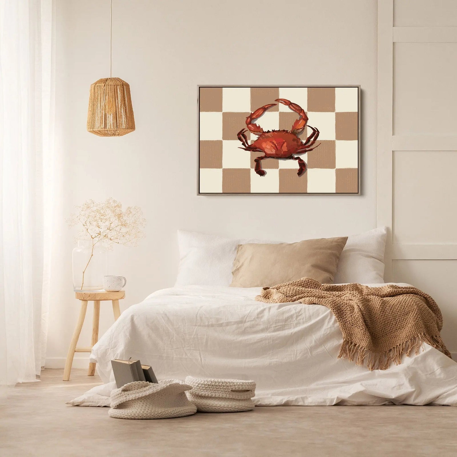 Diner Crab - Contemporary Still Life Art Featuring Crab  - Stretched Canvas Print or Framed Fine Art Print - Artwork I Heart Wall Art Australia 