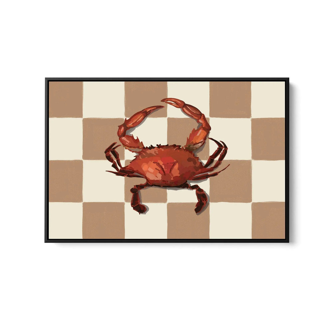 Diner Crab - Contemporary Still Life Art Featuring Crab  - Stretched Canvas Print or Framed Fine Art Print - Artwork I Heart Wall Art Australia 
