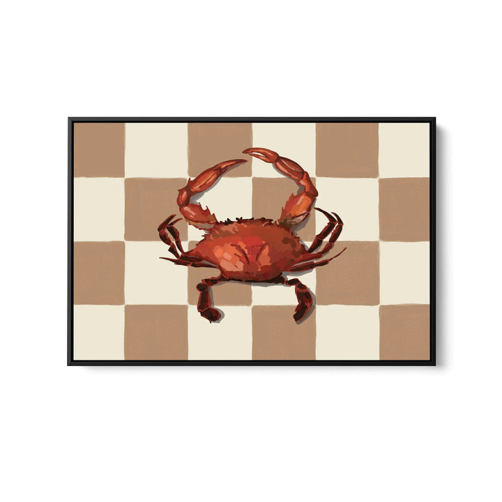 Diner Crab - Contemporary Still Life Art Featuring Crab  - Stretched Canvas Print or Framed Fine Art Print - Artwork I Heart Wall Art Australia 