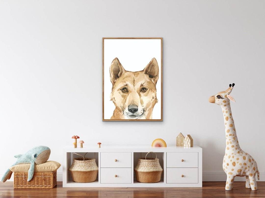 Dingo Nursery Sketch - Australian Native Animal Stretched Canvas or Wall Art Print - I Heart Wall Art - Poster Print, Canvas Print or Framed Art Print