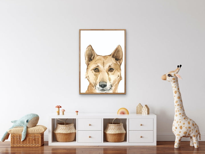 Dingo Nursery Sketch - Australian Native Animal Stretched Canvas or Wall Art Print - I Heart Wall Art - Poster Print, Canvas Print or Framed Art Print
