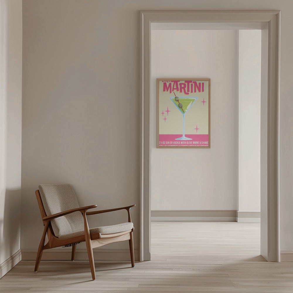 Dirty Martini Cocktail 01.png - Stretched Canvas, Poster or Fine Art Print I Heart Wall Art